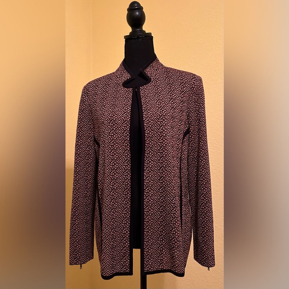 Misook Pink and Black Jacket. Size Medium.